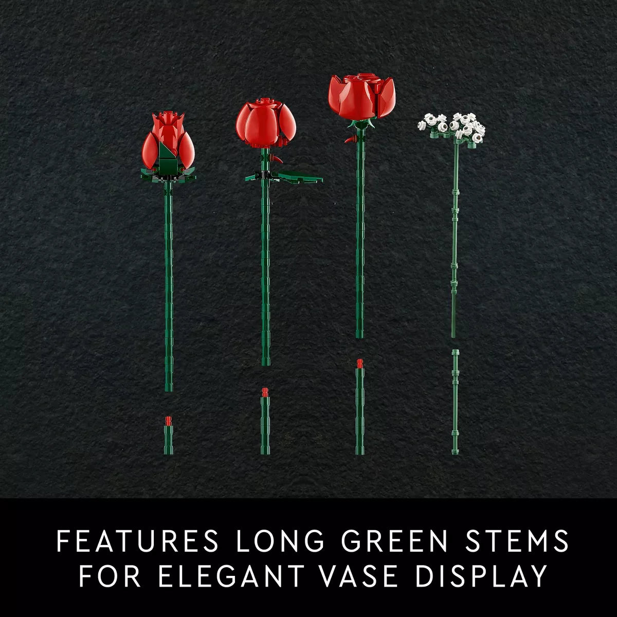 LEGO Icons Bouquet of Roses, Flower Build and Display Set 10328